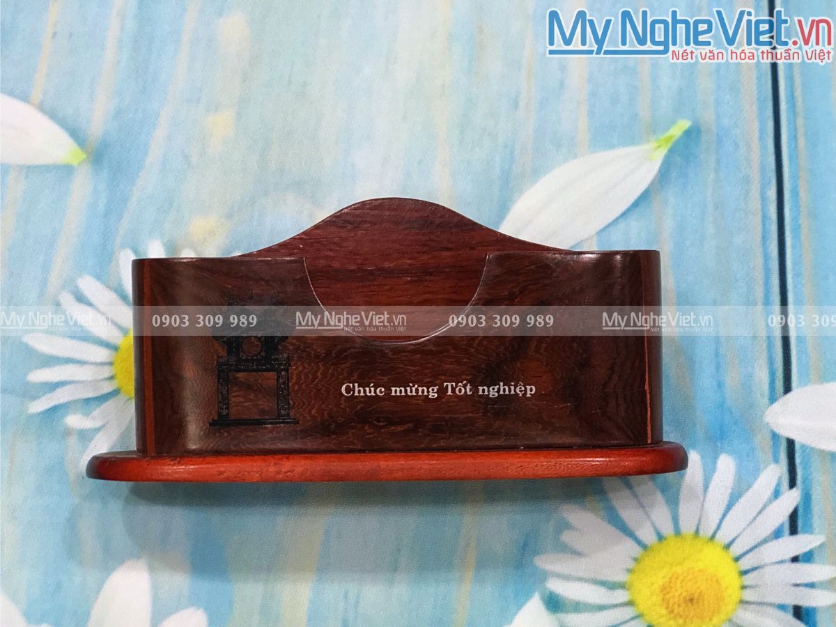 Hộp gỗ cắm bút và đựng namecard- QTN41/1