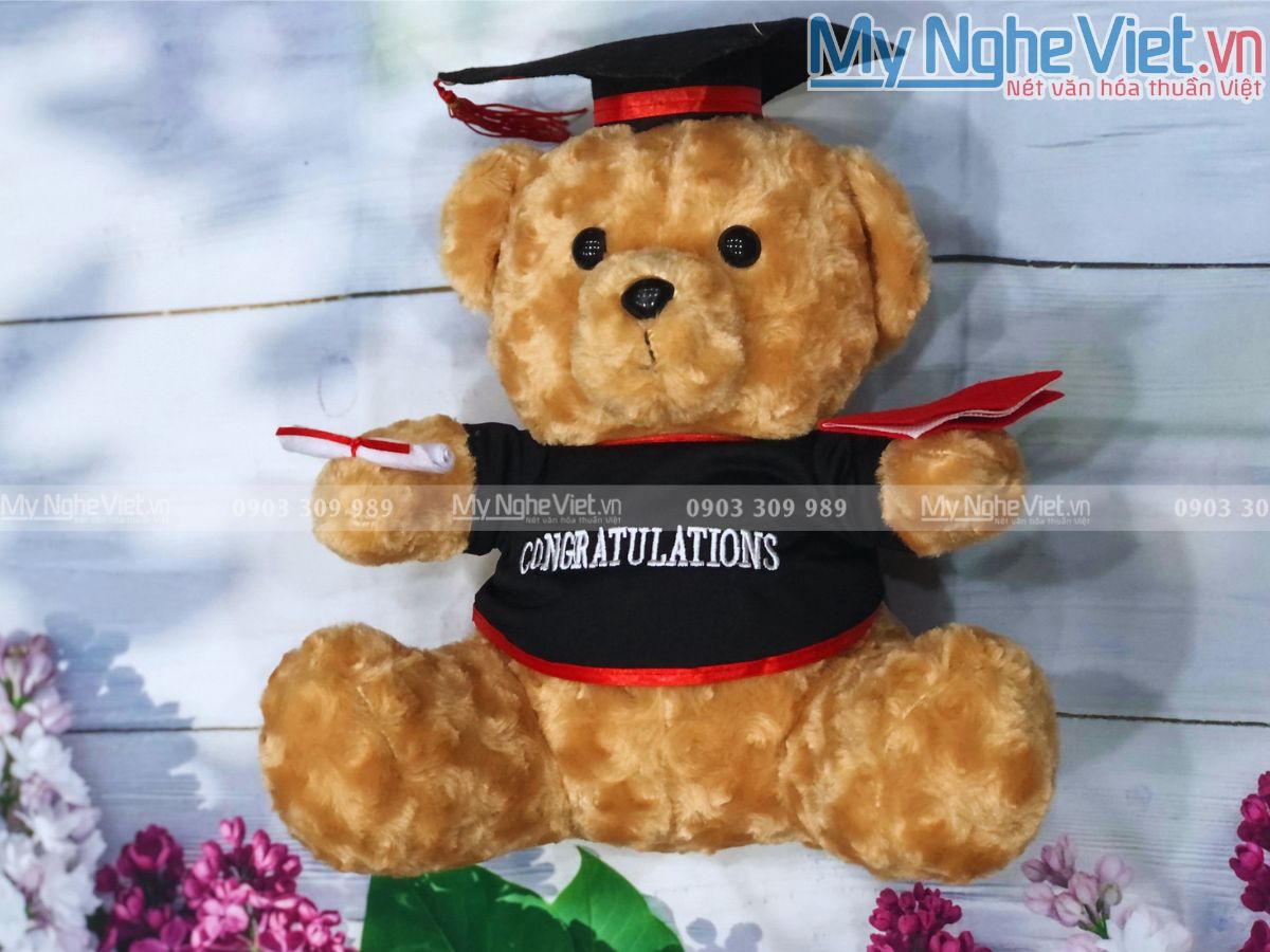 Gấu Nâu tốt nghiệp-45cm MNV-GTN05