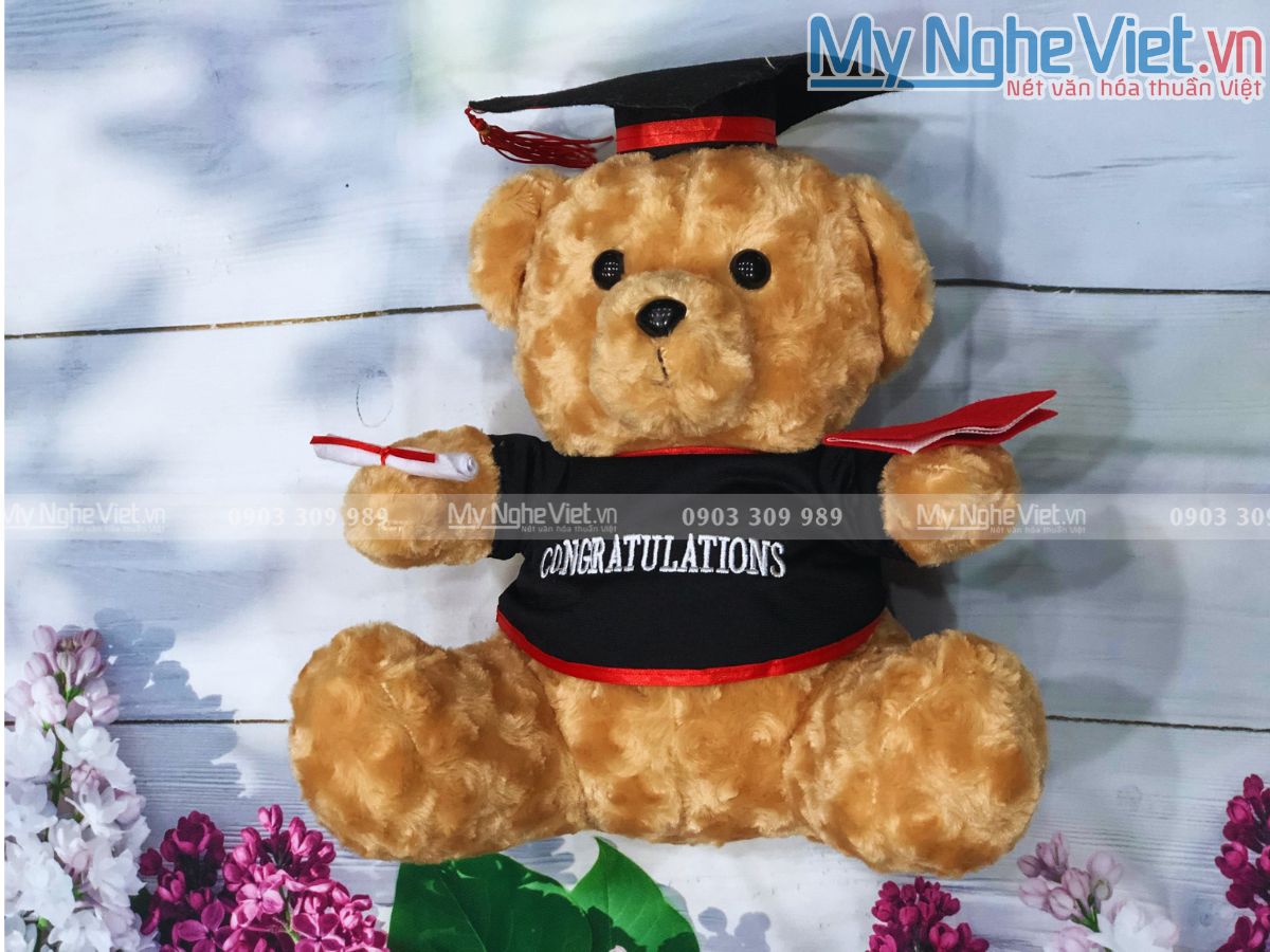Gấu Nâu tốt nghiệp-45cm MNV-GTN05