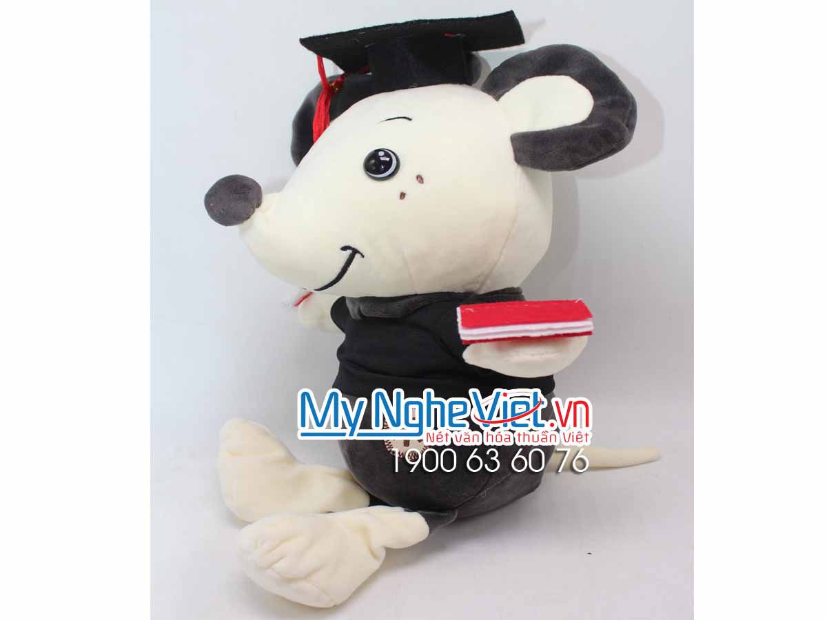 Gấu Chuột Yếm Sọc XámTốt Nghiệp MNV-GTN07-1